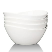 Entcook 42 Ounce Porcelain Bowls, Ceramic Wavy Serve Bowls for Cereal, Soup, Salad, Pasta, Prep, Set of 4