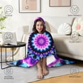 thumbnail image 4 of Wearable Blanket,Colorful Tie Dye Mandala Pattern Hooded Wearable Flannel Blanket for Adults & Teens,Winter Poncho Shawl Wrap Cape Cozy Anti-Pill,50"x60", 4 of 5
