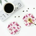thumbnail image 4 of Honeii Girl Butterfly print Leather Coaster Set of 4, ideal for safeguarding your furniture from drinks spills and effortless cleanup-Hexagon, 4 of 6