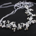 thumbnail image 3 of Accesorio para el cabello de niña de las flores, tocado de princesa, diadema de flores blancas con perlas para niña y niña de las flores, linda banda para el cabello de novia para boda, 3 of 5