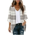 thumbnail image 2 of Cárdigan de manga larga para mujer, blusa informal estampada con bolsillo, abrigo tipo cárdigan para mujer, 2 of 5