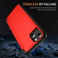 thumbnail image 3 of KOMI for iPhone 15 Pro Max Case with Card Holder Black, 2 in 1 Flip Cover Resistance Shockproof Heavy Duty Protection Cover iPhone 15 Pro Max Phone Case Rugged with Kickstand Red, 3 of 5