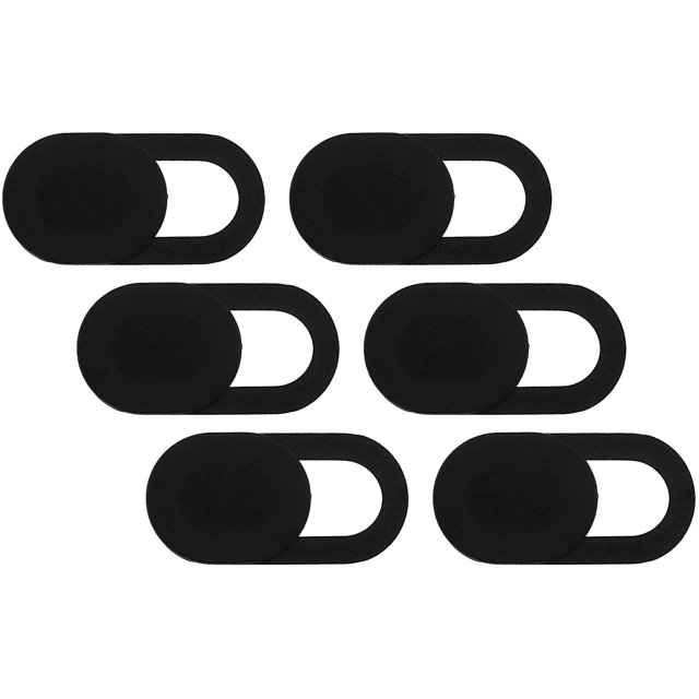 6 Pcs Couverture de Caméra Web Noire Design Ultra Fin Autocollant Adhésif pour Caméra Web