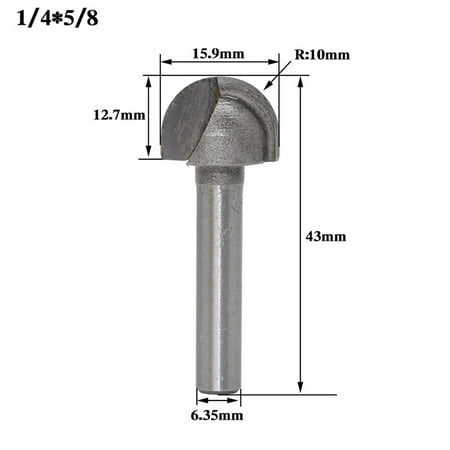 

1/2 1/4 Shank 2 Flute Round Bottom Router Bits Milling Cutter For Woodwork