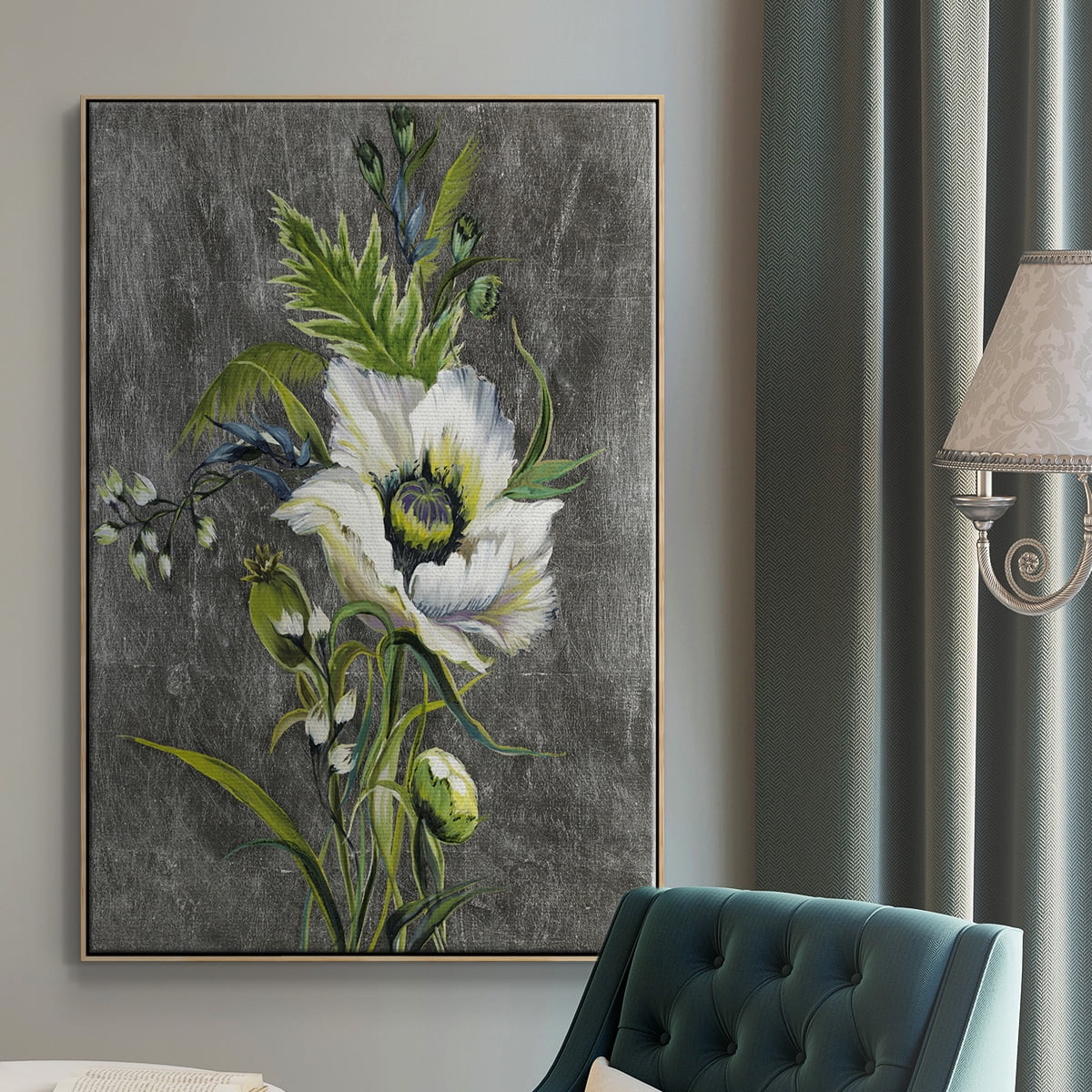 Sunny Sunday II Framed Premium Gallery Wrapped Canvas - Ready to Hang - 27 x 41 - Natural Wood Floating Frame