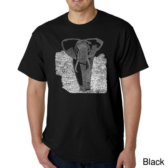LA Pop Art Men's Word Art T-Shirt - ELEPHANT