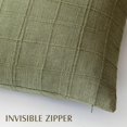 thumbnail image 3 of SUSIELADY Set of 2 Decorative Linen Check Throw Pillow Covers, 20×20 Inch, Neutral Farmhouse Vintage Boho Cushion Covers for Sofa, Chair, Bedroom, Living Room, Green, 3 of 7