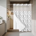 thumbnail image 4 of Farmhouse Animal No Hook Shower Curtain with Snap in Liner Rustic Plant Turtle Monkey Silhouette Abstract Tree Waterproof Bathroom Shower Curtain with See Through Top Window for Bathtub 60" x 72", 4 of 9