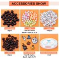 thumbnail image 6 of DIY Halloween Bracelet Making Kit Including Acrylic Beads with Letter Pumpkin & Ghost & Witch Hat Alloy Enamel Pendants Mixed Color Beads: 220Pcs/box, 6 of 7