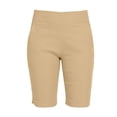 thumbnail image 7 of Women's Soft Solid Elastic Waist Casual Short Pants, Comfy Travel Shorts with Functional Pockets, Lightweight Polyester Blend for Walking, Running Errands, Sightseeing, | TruBelle,Khaki S, 7 of 7