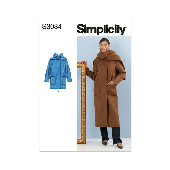 Simplicity Sewing Pattern 3034 - Misses' Coats, Size: U5 (16-198-20-22-24)