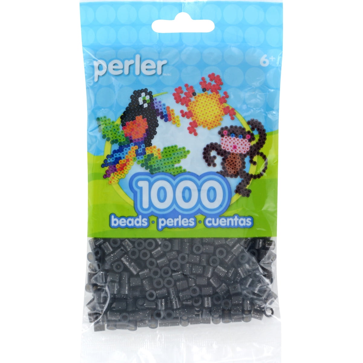 Perler Pearl Beads 1,000/Pkg-Black Glitter