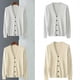thumbnail image 2 of Men's Long-Sleeve Soft Touch Cardigan Sweater Solid Color Business Casual Sweater Button Down V-neck Sweater brown, 2 of 5