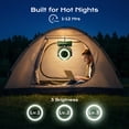 thumbnail image 4 of Fimilo 20000mAh Camping Fan with Light, Portable Fan Rechargeable with Hook, 100 Speeds, Timer, 180° Oscillation, Battery Powered for Outdoor Tent Beach Travel, 4 of 10