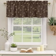 thumbnail image 2 of 2 Pack Brown Floral Valances for Windows Bedroom Living Room Window Treatments, Vintage Spring Botanical Flowers Rod Pocket Valance Drapes Short Kitchen Curtains Over Sink 42"x12", 2 of 8