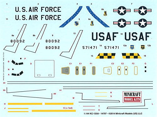 Minicraft 14707 USAF Kc-135a Model Airplane Kit 1 144 for sale online