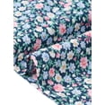 thumbnail image 6 of Women's Plus Tops V Neck Flared Sleeve Ditsy Floral Pleated Casual Summer Blouses 1X Dark Green, 6 of 6