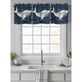 thumbnail image 4 of Ocean Whale Blue Curtain Valances for Windows, Summer Sea Vintage Wooden Grain Kitchen Valance Window Treatment, Light Filtering Block Curtains for Bathroom/Bedroom/Living Room 42'' x 18'', 4 of 9