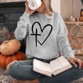thumbnail image 4 of PNTUTB Women’s Fall Winter Long Sleeve Print Hoodless Pullover Sweatshirt Comfortable Casual Tops, 4 of 5
