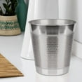 thumbnail image 2 of nu steel Hudson Decorative 304 Stainless Steel Small Trash Can Wastebasket, Garbage Container Bin for Bathrooms, Powder Rooms, Kitchens, Home Offices - matt/shiny, 2 of 5