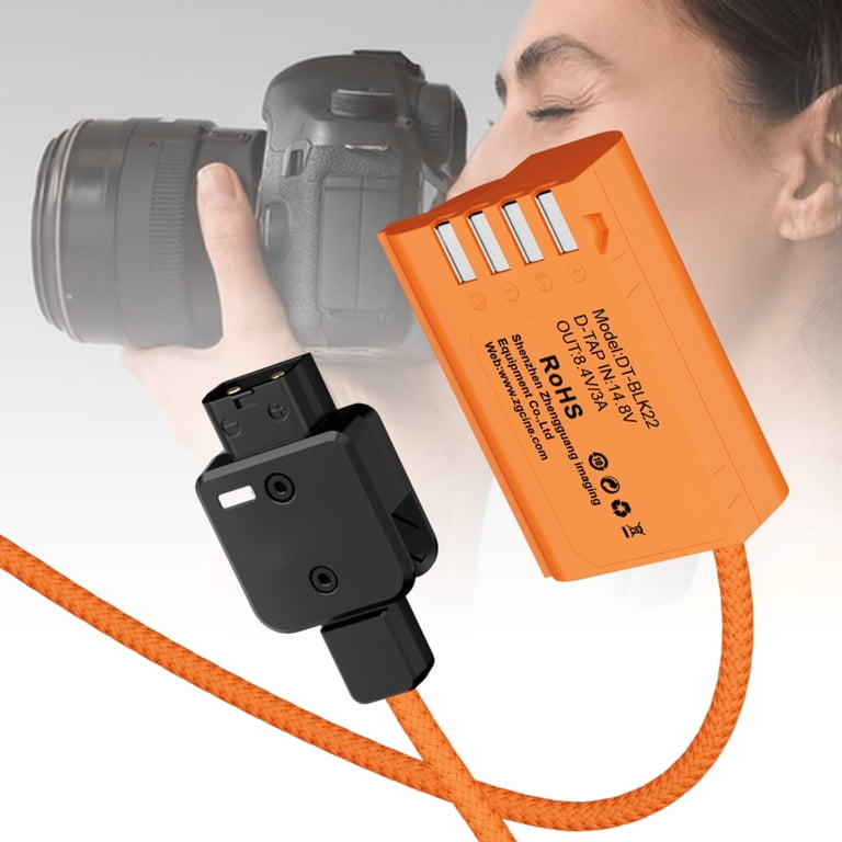 Batería Falsa D Tap A BLK22 - Para Cámaras Panasonic S5K, GH6, Etc., Entrada 12-17V, Salida 8.4V/3A, Cable De 60 Cm