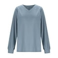 thumbnail image 5 of hotojiny Plus Size Sweatshirt for Women V Neck Lantern Long Sleeve Fall Tops Trendy Fashion Knit Pullover Spring Outfit, 5 of 6