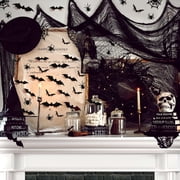 Ayieyill 126pcs Halloween Bat Stickers for Halloween Wall Decor and Window Clings, 3D Spider and Bat Decals for Indoor Halloween Decor