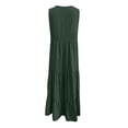 thumbnail image 4 of TSADFHJI Jupe Maxi Boho Femmes Mode Été Décontractée Col en V Robes Sans Manches Amples Élégantes Robe Ample L Vert, 4 of 7