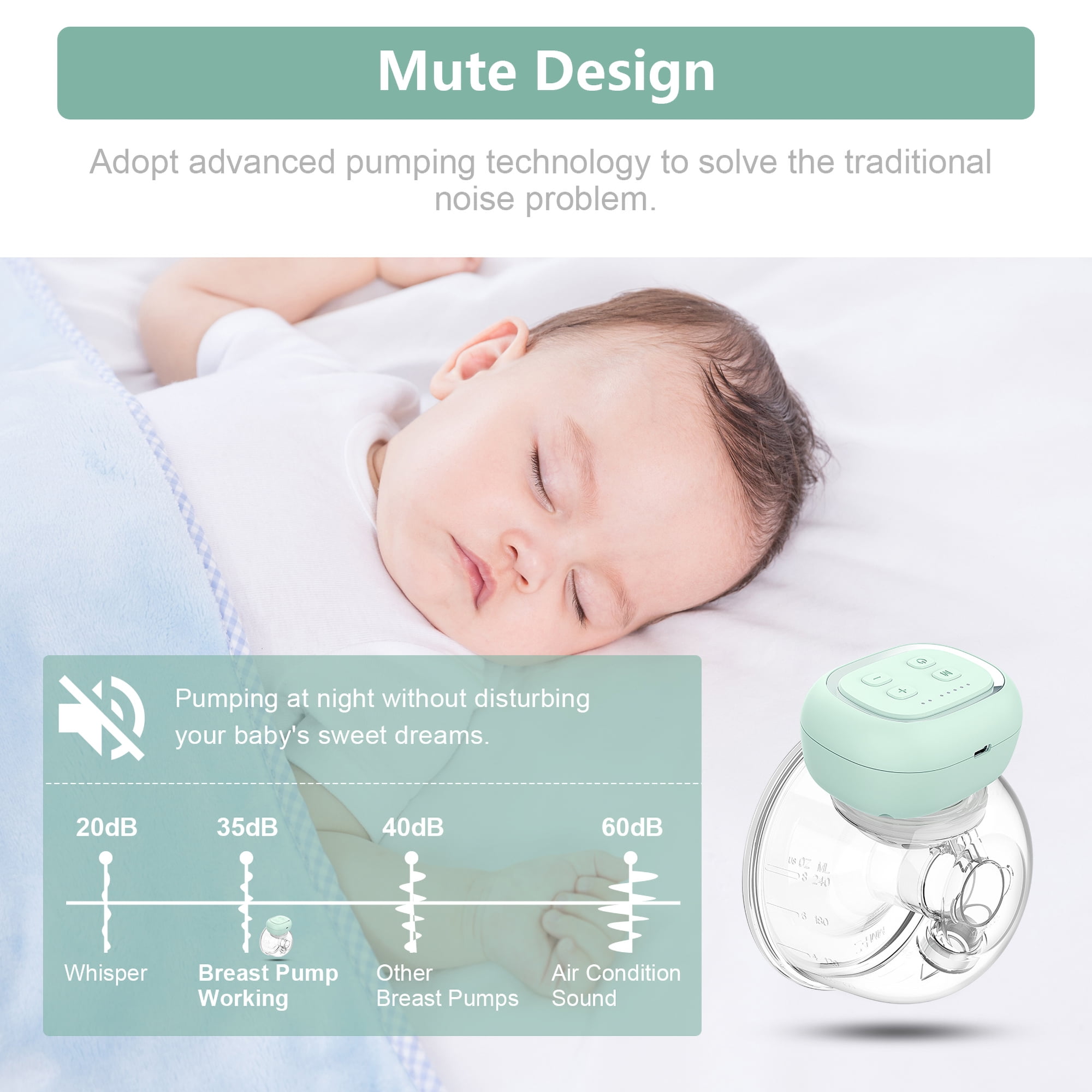 Besunny Hands Free Breast Pump Wearable Electric Breast Pump 3
