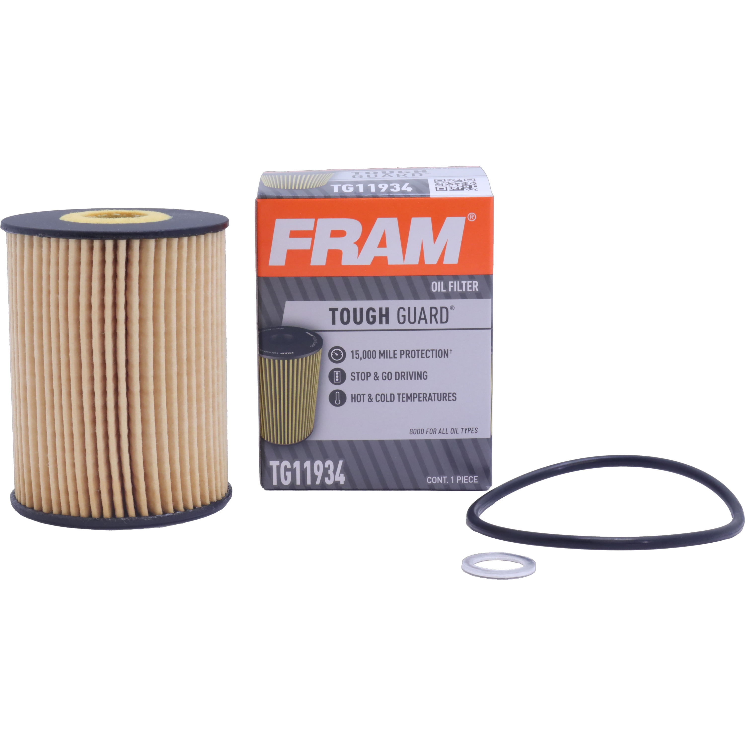 (3 pack) FRAM Tough Guard Oil Filter, TG11934, 15K mile Filter for Hyundai and Kia Vehicles