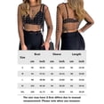 thumbnail image 3 of Camiseta De Malla Transparente Mujeres Sexy T-Shirts Fashion Glitter Pearl Rhinestone Slim Crop Top (Negro L) Cgtredaw Para estrenar, 3 of 6