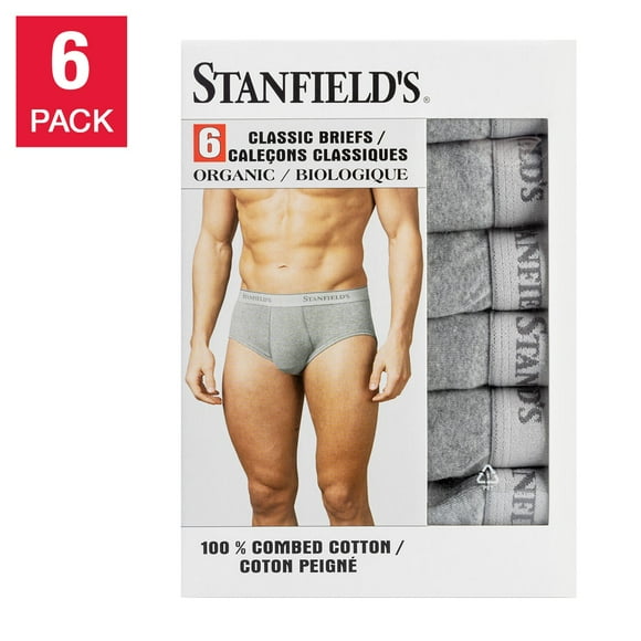 Stanfield's Caleçons Courts Biologiques pour Hommes, Lot de 6-XX-Grand-Gris