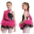 thumbnail image 3 of Vestido de leotardo con falda de tul brillante para gimnasia y patinaje artístico para niñas pequeñas, vestido de baile de ballet, ropa de baile de jazz, disfraz de hip hop, 3 of 5