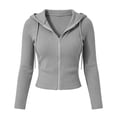 thumbnail image 6 of FAIWAD Hoodies for Women Zip Up Long Sleeve Fitted Ribbed Cardigans Slim Stretch Athletic Workout Outdoor Sweatshirt, 6 of 8