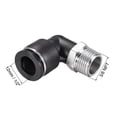 thumbnail image 2 of Conector de tubo de empuje, codo macho, ajuste de bloqueo de aire neumático de 12 mm OD x rosca de 3/8 NPT 2 piezas, 2 of 3