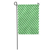 NUDECOR Green Line Diagonal Stripe Pattern Abstract Candy Cane Classic Color Garden Flag Decorative Flag House Banner 28x40 inch