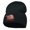 Black, variant on Give Thanks Embroidered Knitted Long Beanie - Gold OSFM