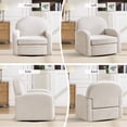 thumbnail image 7 of Bonzy Home 360° Swivel Accent Chair, Upholstered Chenille Armchair with Thick Cushion & Curved armrest, Single Lounge Chair for Living Room Bedroom Study Office, Beige, 7 of 7