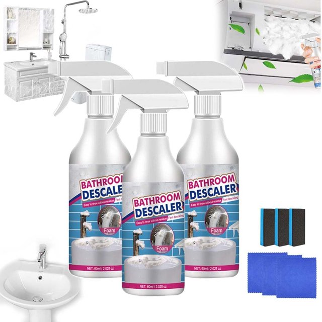 Reshline Stubborn Stains Cleaner, Practical Stubborn Stains Cleaner, Acssart Bathroom Descaler, Acssart Foam Cleaner, Stubborn Stains Cleaner, Bathroom Descaler Spray (3Pcs)