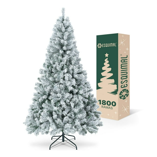 Arbol de Navidad Pino Navideño Frondoso Esquimal Nevado, 2.20m 1800 Ramas
