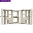 thumbnail image 5 of Homieasy Closet system with 10 wooden drawers, 6 hanging rods and corner tower, corner closet system with hanging, 100" L-shaped walk-in wardrobe organizer, 2000+ lbs capacity, set of 5, White Oak, 5 of 7