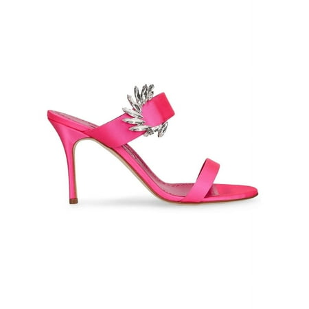 Manolo Blahnik Woman Chivela Satin Heel Sandals Pink Sizes IT 34-50 2/3