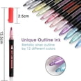 thumbnail image 3 of HLONK Outline Metallic Markers Set  12 Colors Super Squiggles Double Line Paint Pens Outline Markers  for Art Crafts Projrcts Drawing Coloring  Greenting Card Writing  Metal  Wood  Cerami, 3 of 6