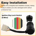 thumbnail image 4 of 5-Wire Ignition Key Lock Switch Assembly for 2-5KW Gasoline Generators, Combination Switch, Fits Gas Generator, 4 of 8