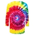thumbnail image 4 of CYMMPU Tunic Tops 3/4 Sleeve Tie Dye Blouses for Women Dressy Casual Spring Tops Fall Fashion Shirts Loose Fit Round Neck Ombre T-Shirts Multicolor XL, 4 of 5