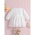 thumbnail image 4 of Baby Girls Romper Dress, Long Sleeve Crew Neck Patchwork Bodysuit Clothes for Daily Party, 4 of 10