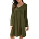 thumbnail image 5 of Vestido De Manga Acampanada, Manga Larga Con Cuello En V, Cuello En V Simple, Vestido De Manga Acampanada, Dobladillo Suelto Para Vacaciones ANGGREK Otros, 5 of 7