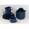 thumbnail image 3 of 10 Strawberry Street Wazee Matte 16 Pc Coupe Dinnerware Set, Midnight Blue, 3 of 8
