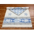 thumbnail image 4 of Casavani Handmade Cotton Kilim Traditional Rug,Blue 6x9 feet, 4 of 6