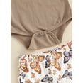 thumbnail image 6 of Bagilaanoe 3pcs Newborn Baby Girl Pants Set Short Sleeve Romper Tops + Butterfly Print Flare Trousers + Headband 3M 6M 12M 18M Infant Casual Clothes, 6 of 8